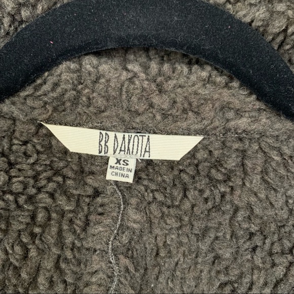 BB DAKOTA Charcoal Gray Gillian Faux Shearling/Suede Jacket - Picture 10 of 15